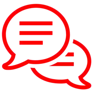 Red chat bubbles icon next to ‘Order by Text’ text, inviting customers to SMS Persia Meat Shop to place their Halal meat order